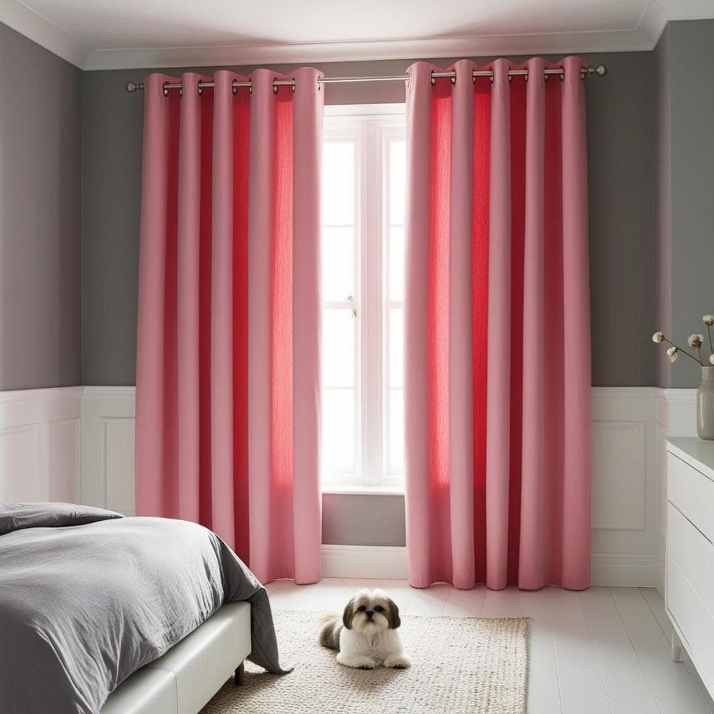 Cortina  quarto sala Rafaella Oxford 3,00 x 2,50m Rosa