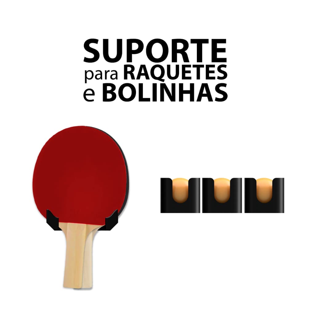 Suporte de Parede para Raquetes e Bolinhas de Ping Pong Tênis de Mesa