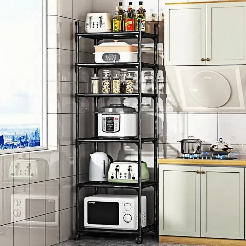 Estante 5 Prateleiras Cozinha de Aço Multiuso Utensílios Casa Escritório Organizador
