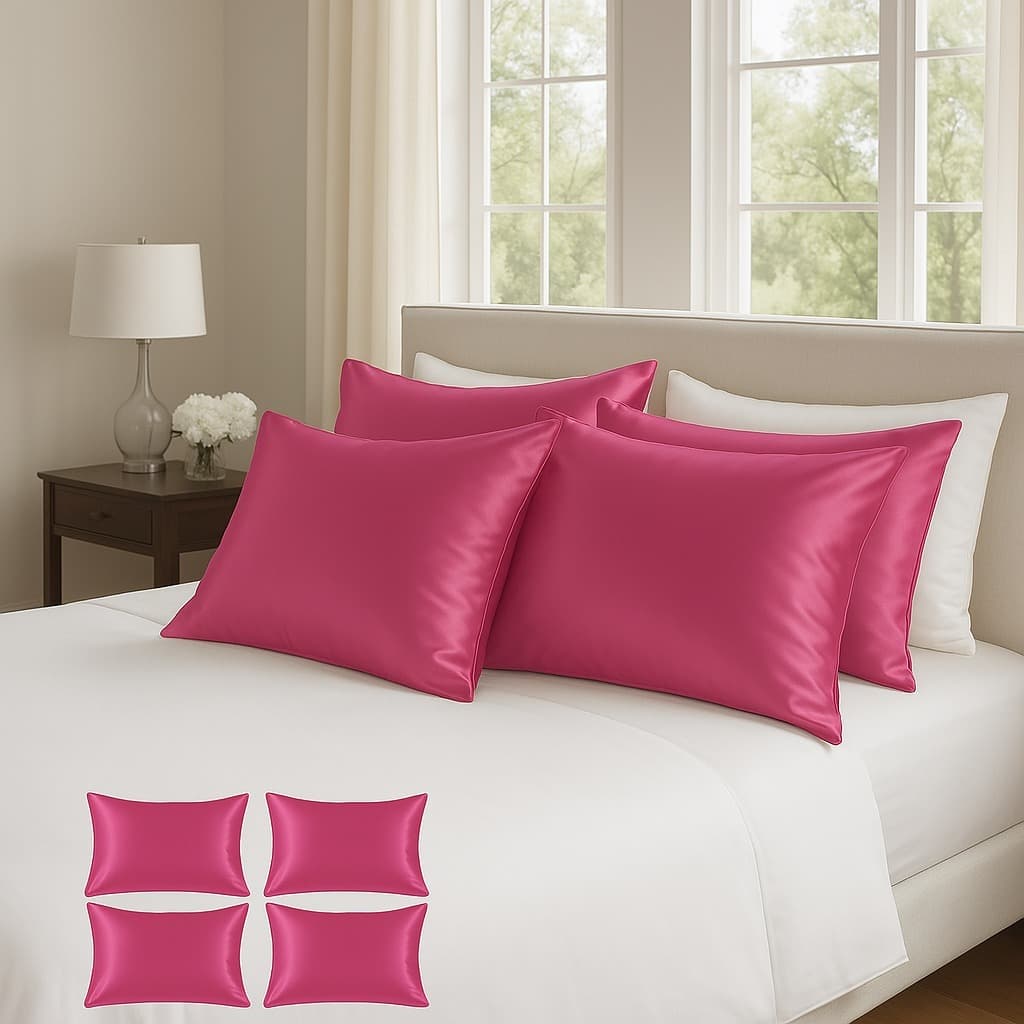 4 Fronhas de Cetim Anti Frizz Super Brilho Luxo