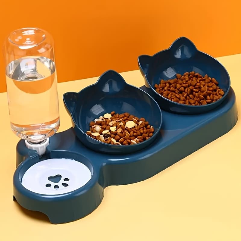 Tigela para Gatos Tigela de Comida para Gatos Tigela Dupla Proteção de Pescoço Tigela de Água Automáti