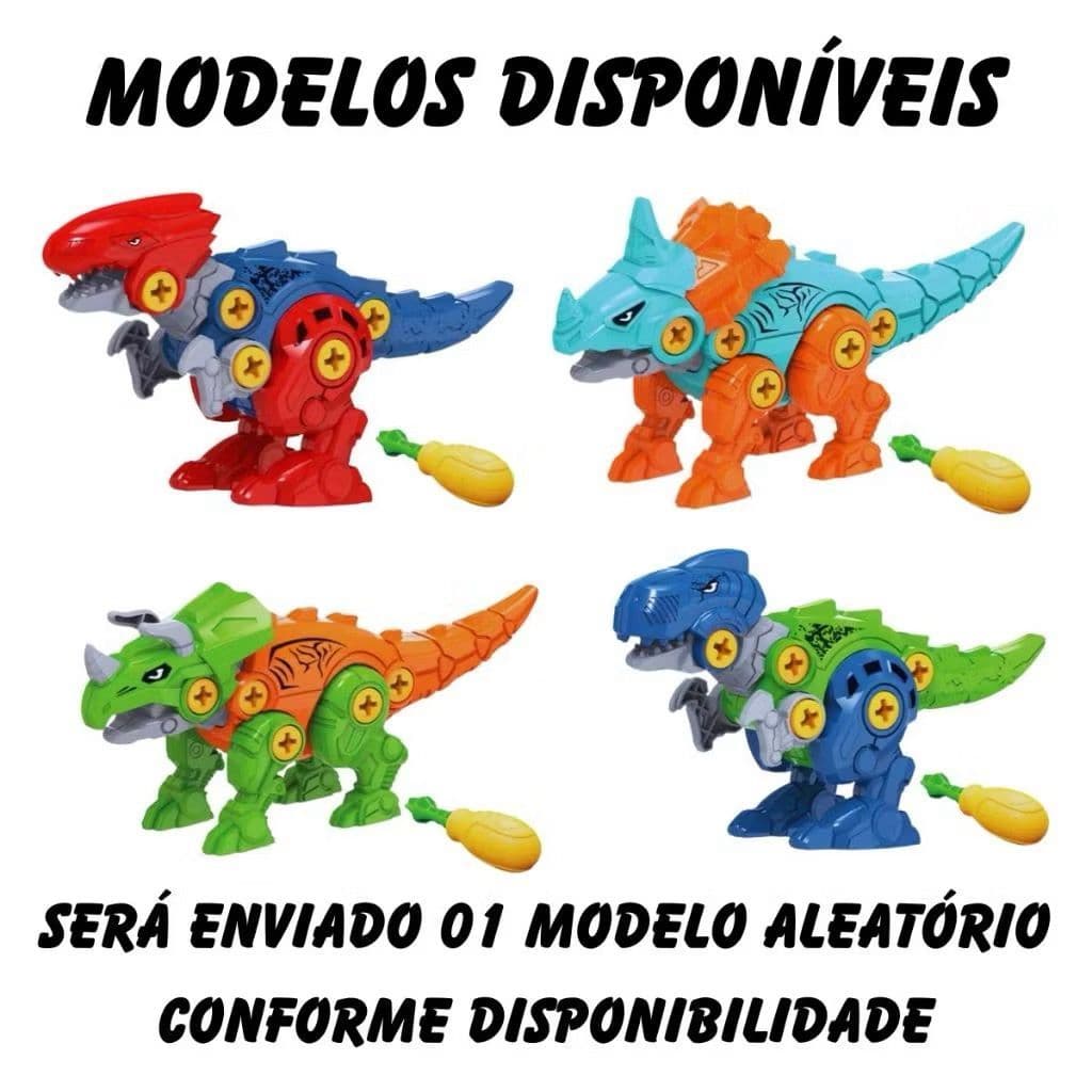 Boneco Dinossauro De Brinquedo Infantil Menino Menina Monta e Desmonta Jurrassic Park Robô Diversão