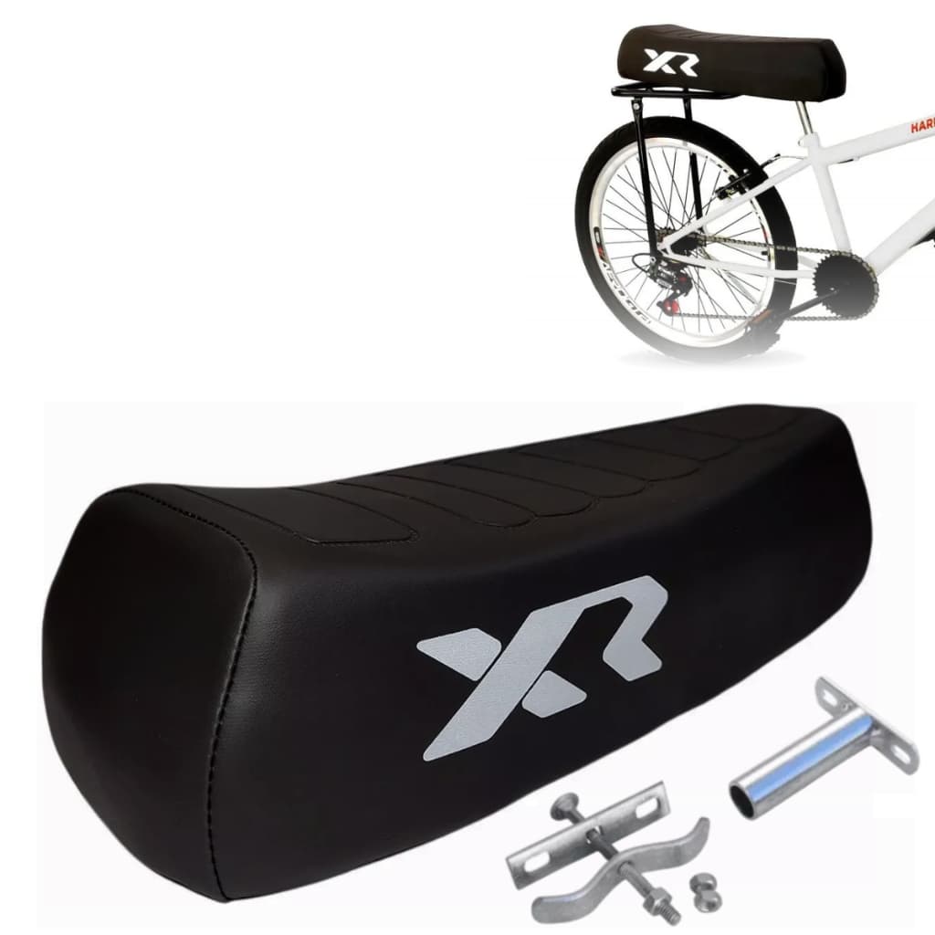 Banco Xr Preto Mobilete Para Bicicleta Bike Aro 24 26 Resistente Reforçado Com Presilhas