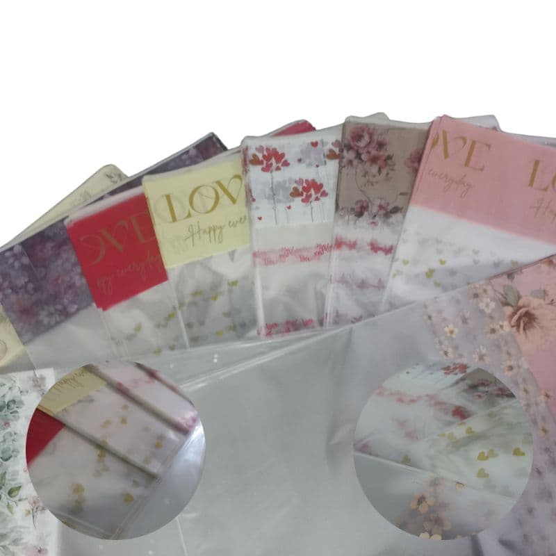 Sacos para Cesta Celofane Barrados Decorados Embalagem 35x59cm - 25 Unidades Estampas Sortidas