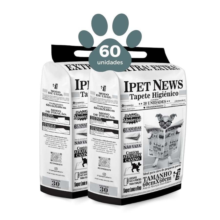 Tapete Higiênico Varias Unidades Nao Vaza 60x60 6 Camadas