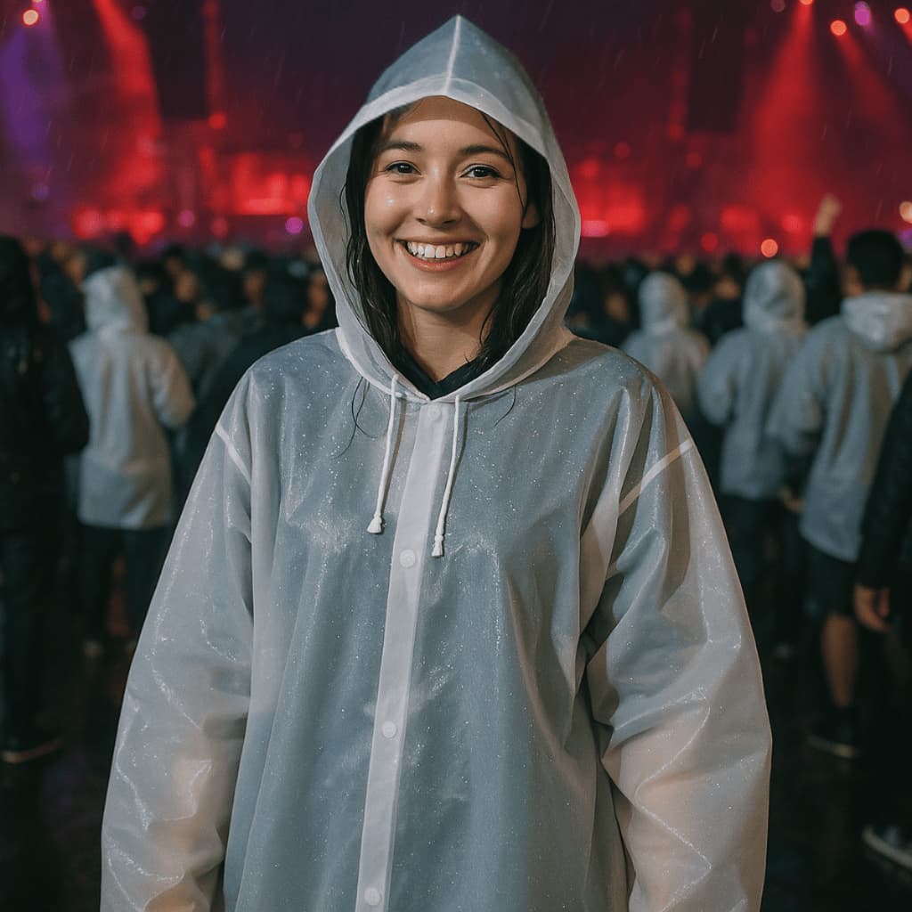 Capa de Chuva  Grossa e Longa com Capuz Transparente Reforçada EPI Reutilizável Qualidade Premium