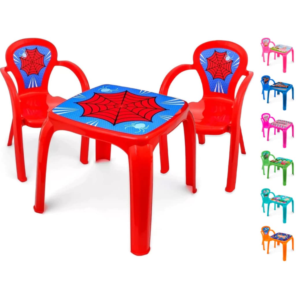 Kit Mesinha Mesa Infantil com 2 Cadeiras Menino Menina Homem Aranha Princesa Baby Shark Carros