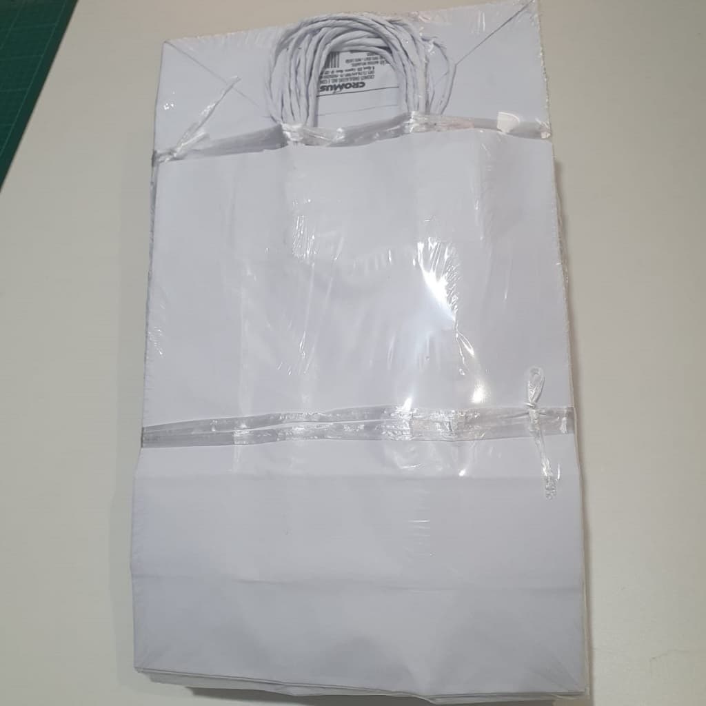Sacola Papel Branca P/M/G - 10 Unidades - Cromus
