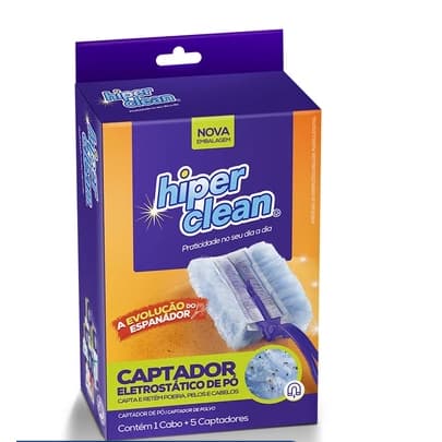 O MELHOR Espanador ELETROSTATICO Duster Hiperclean Com 1 Cabo Flexivel + 5 Refis