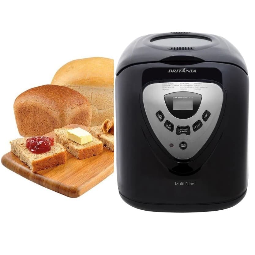 Panificadora Britânia Multipane Programável Timer Maquina de Pão Automática 550W Preto