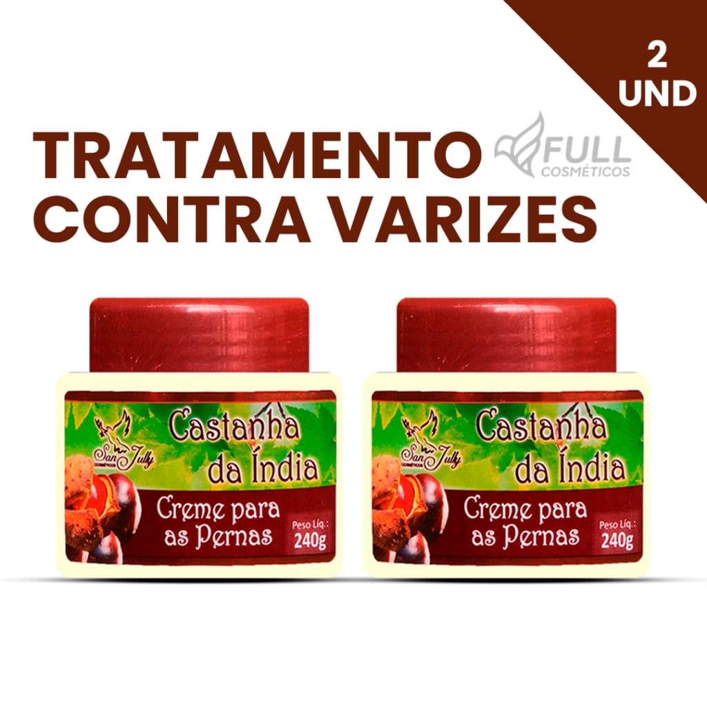 Kit 2 Creme Castanha da Índia Pernas Cansadas Circulação Varizes Alívio Diário