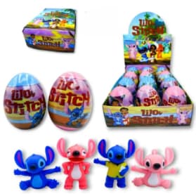 Kit 6 ou 12 Ovos Surpresa Stitch Desenho Animado Filme Presente Brinquedos Infantil Unisex