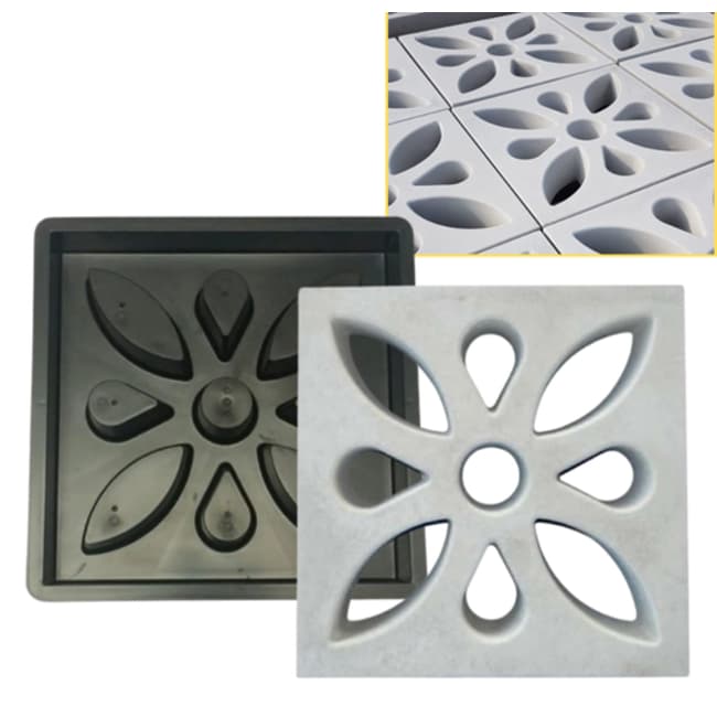 1u Forma Molde Elemento Vazado Flor 39x39x7 Cobogó Fachada