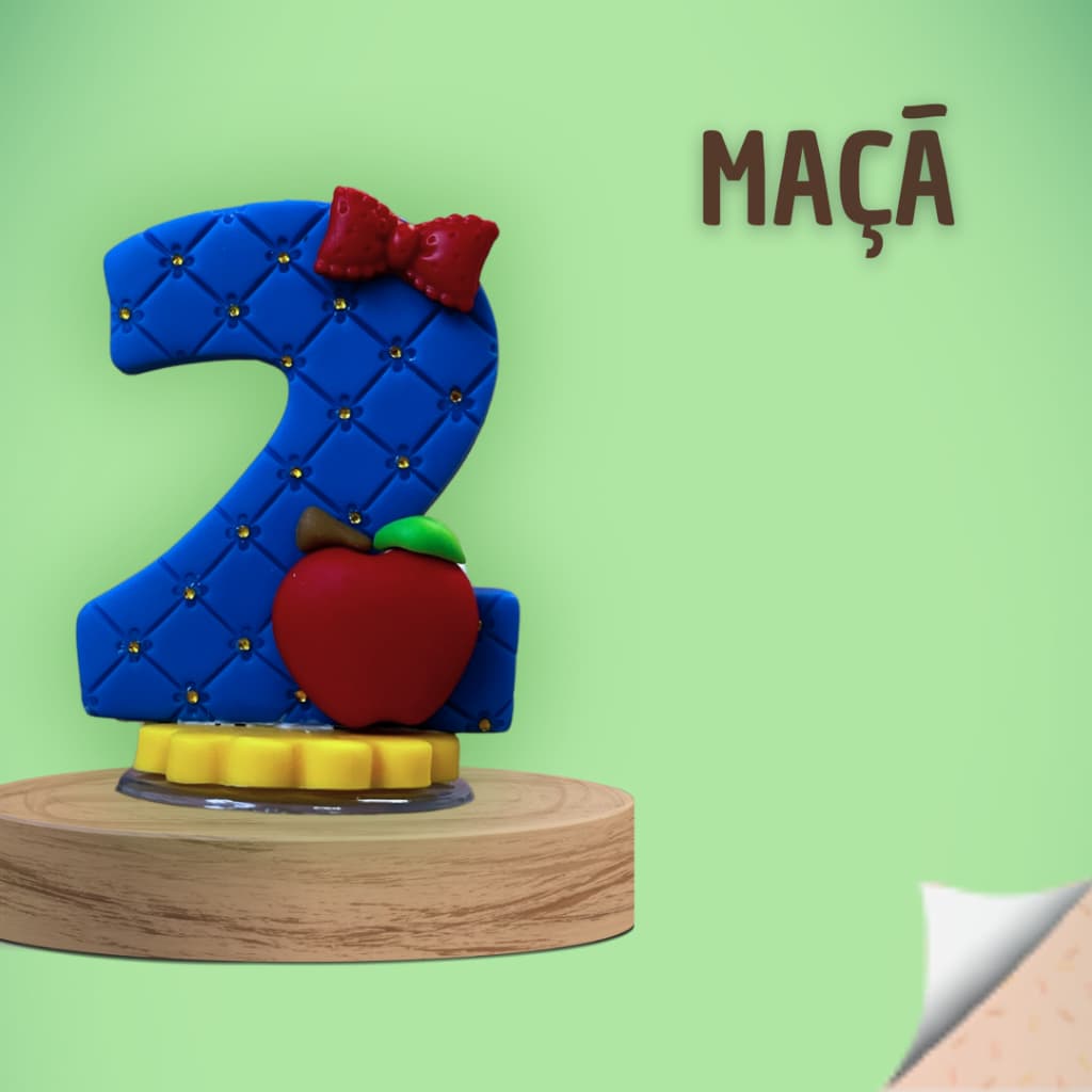 VELA MAÇÃ BRANCA DE NEVE BISCUIT COM PAVIO MÁGICO