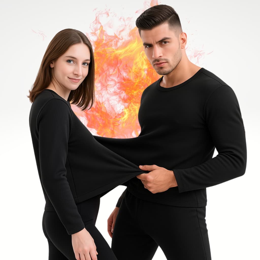 Conjunto Térmico Segunda Pele Térmica Flanelado Frio Intenso Preto Masculino Feminino