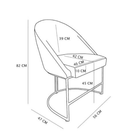 Cadeira Poltrona Lua Arredondada Opala tila suede     BASE DE FERRO     ORGANICA
