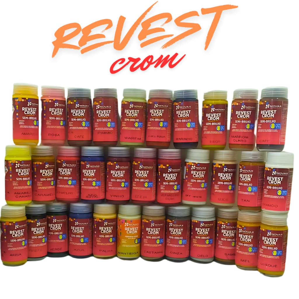 Tinta para couro e sintético novax revestcrom diversas cores 90ml Sapatos, Botas, Bolsas, Sofá, Tênis e Mais