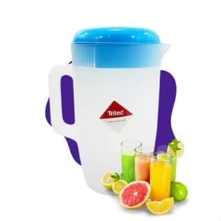 Jarra Água Grande de Suco 4 litros Reforçada Com Tampa Alça Cores Sortidas Tritec