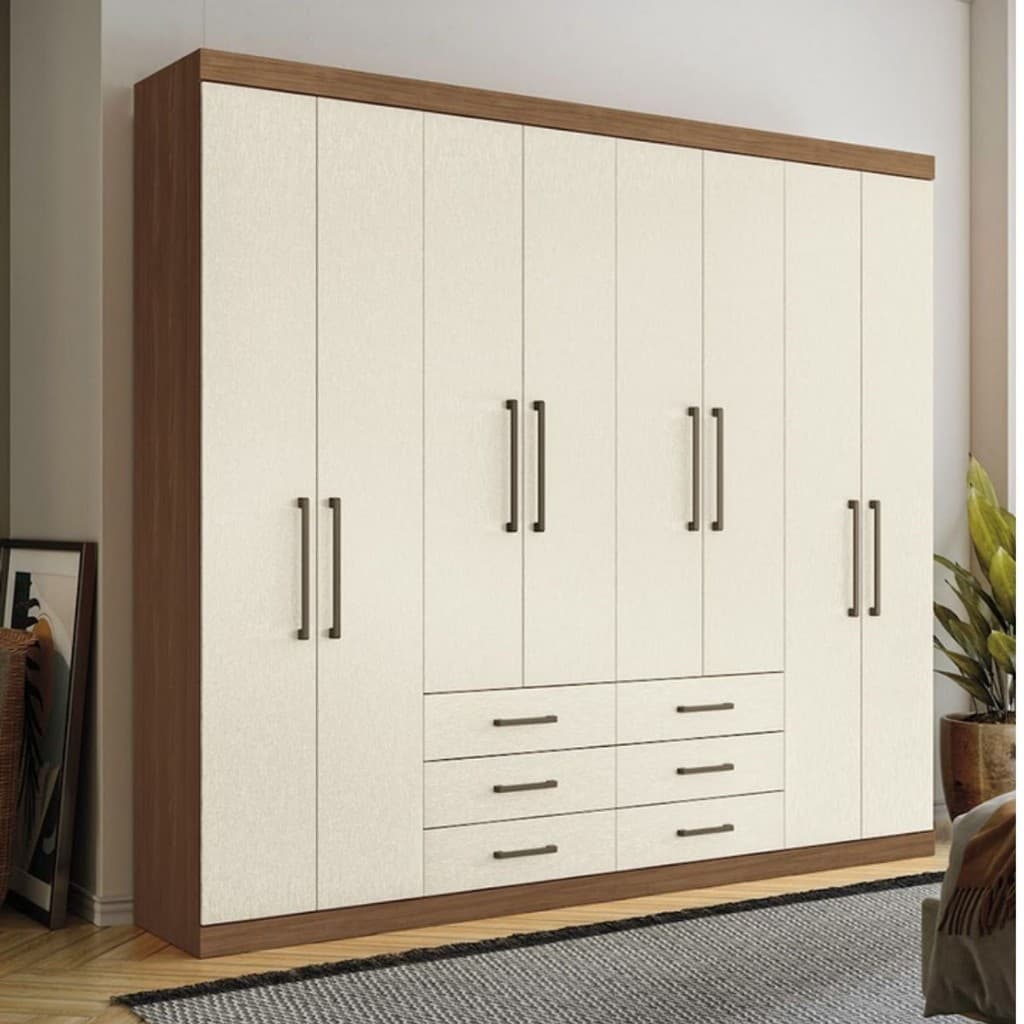 Guarda-Roupa Casal 8 Portas 6 Gavetas 238,80cm Master Santos Andirá