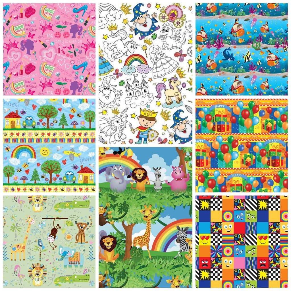 Papel De Presente Infantil Pacote Com 40 Folhas 50cm x 60cm