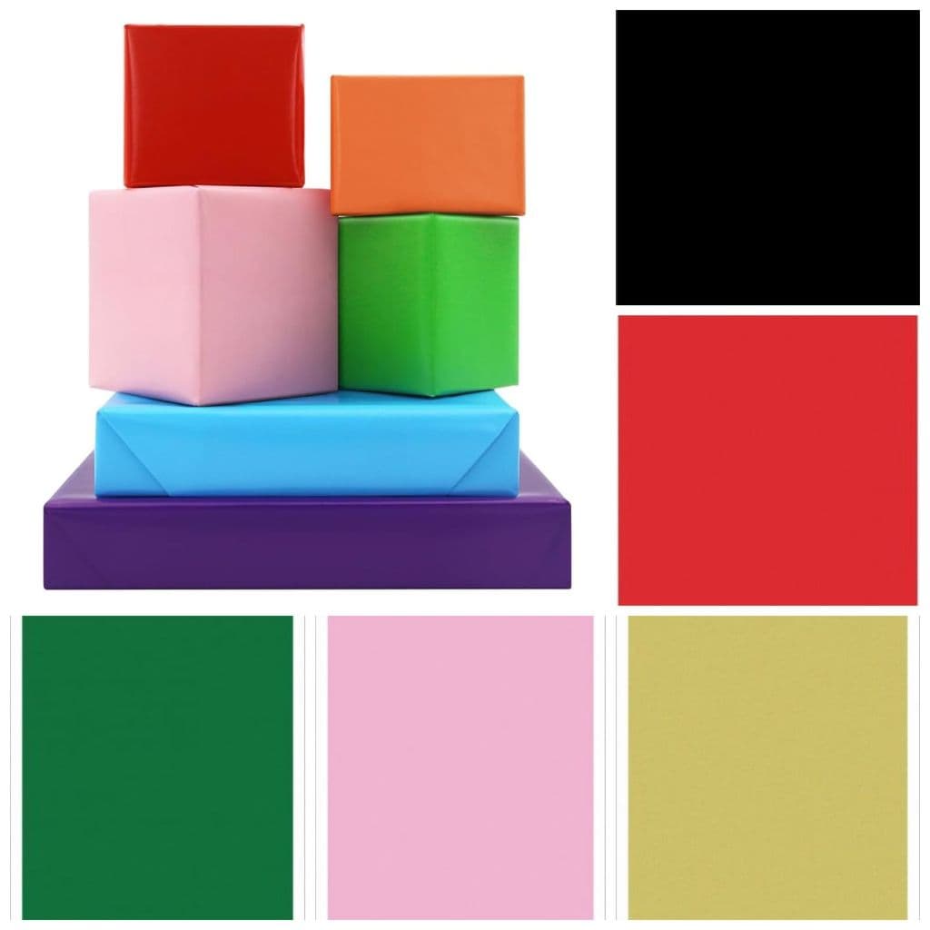 Papel De Presente Colorido Liso Pacote Com 40 Folhas 50cm x 60cm