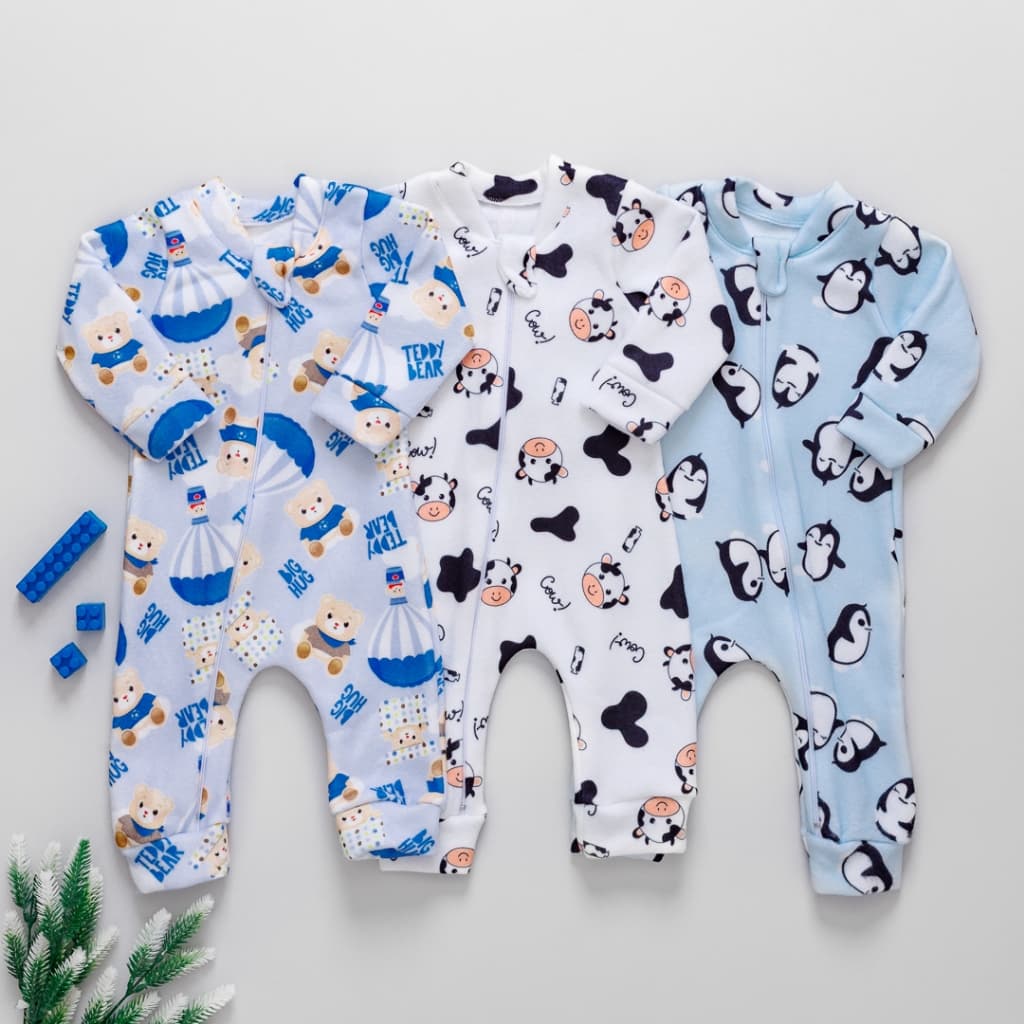 Macacão Soft Bebê Antialérgico Longo com Zíper Premium