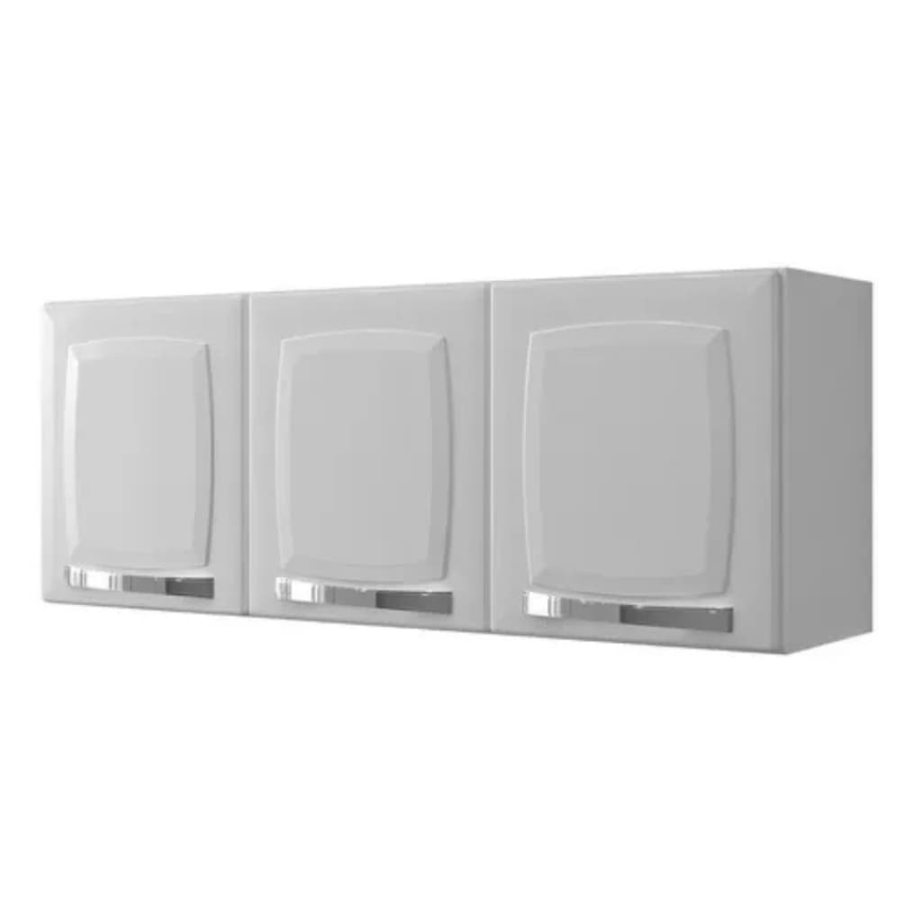 Armário Aéreo Planejado Itatiaia Branco Neve - 3 Portas para Cozinha Compacta
