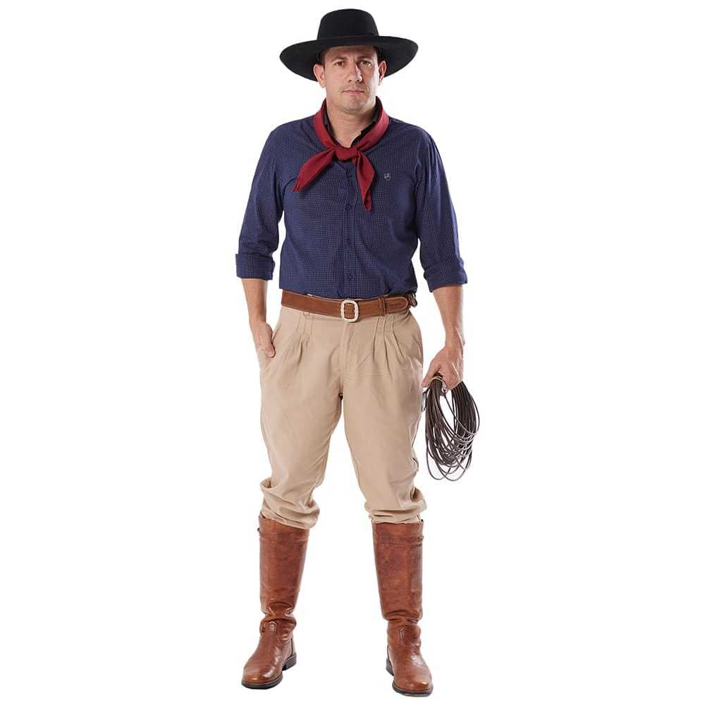 Calça Bombacha campeira gaúcho rodeio masculina pampeana castelhana sarja algodão promoção