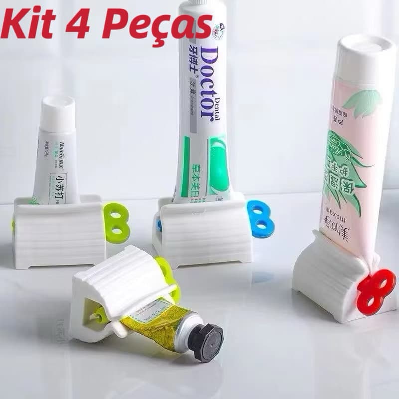kit 4 peças Espremedor de Pasta de Dente Creme Pomada
