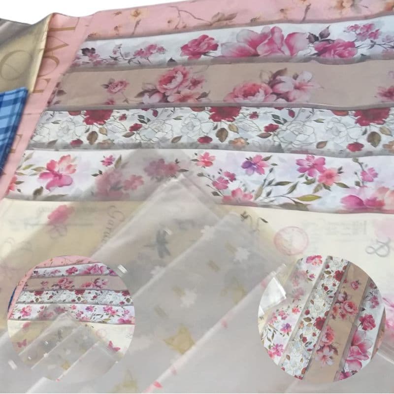 Sacos para Cesta Celofane Barrados Decorados Embalagem 45x59cm - 25 Unidades Estampas Sortidas