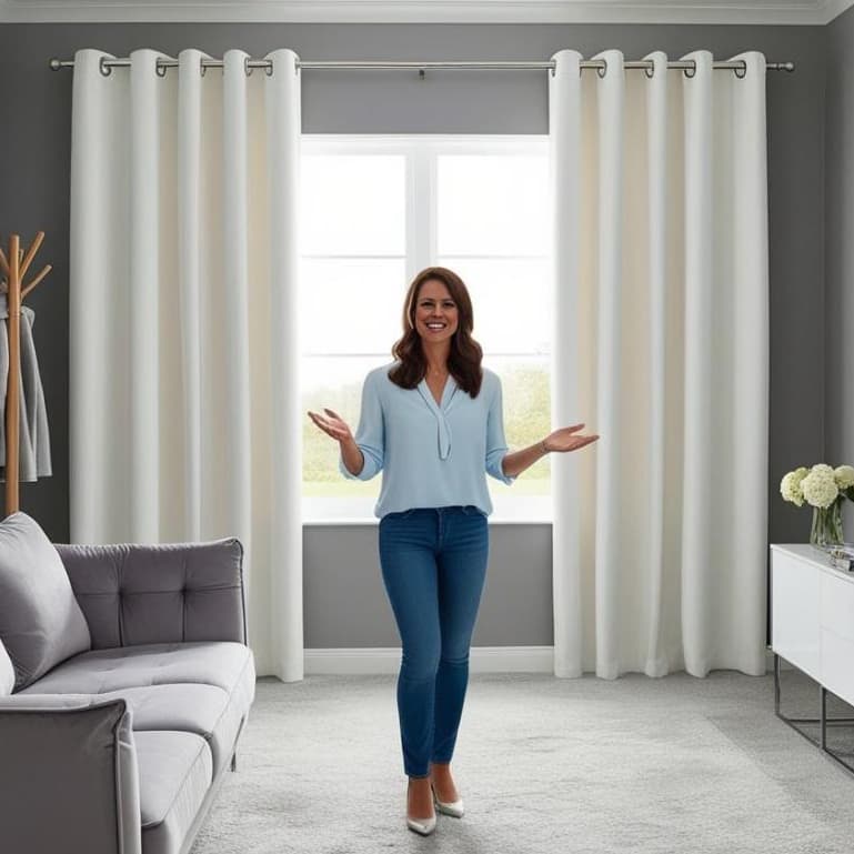 Cortina Rafaella Oxford 3,00 x 2,50 m Branco com ilhós