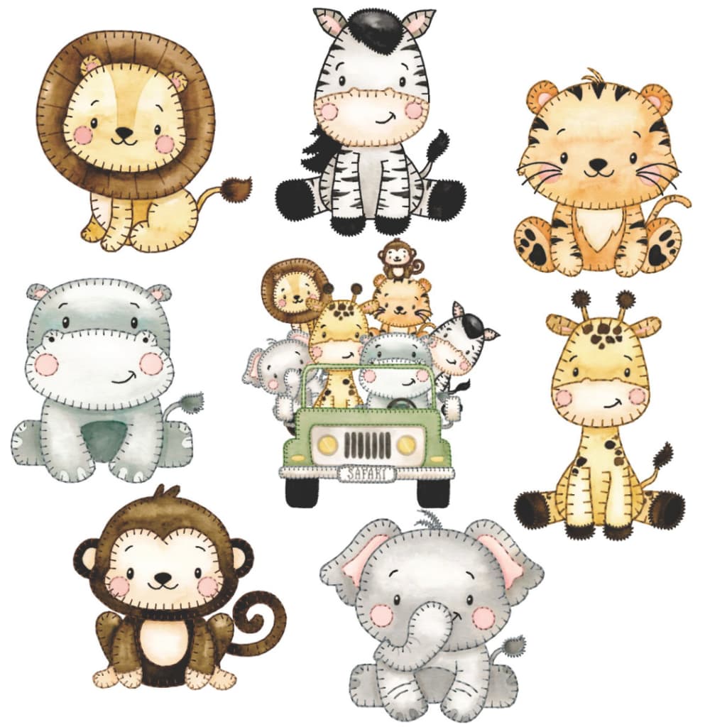 Aplique Termocolante Safari Masculino - 8 unidades 6 cm