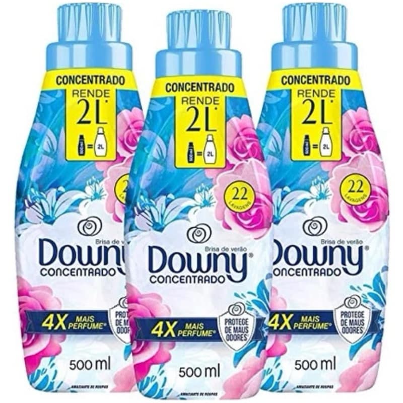 Kit 3un Downy amaciante concentrado fragrância brisa de verão 500mL