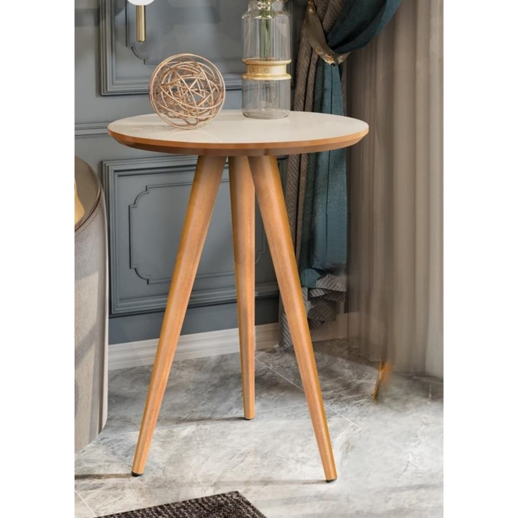 Mesa de Apoio Retrô 62cm Redonda com Pés Palito Decoração - Cores