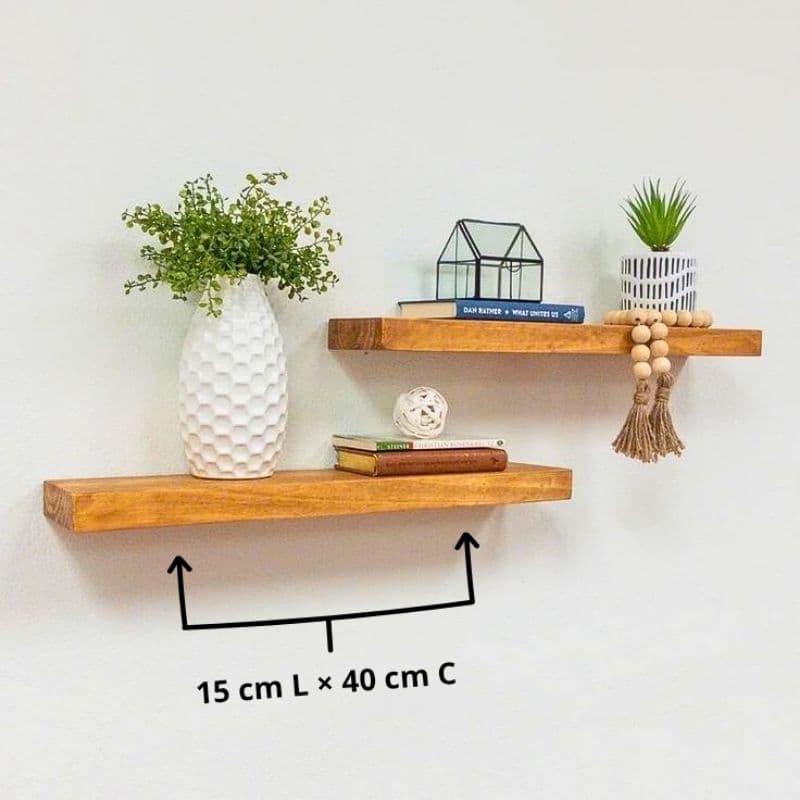 Prateleiras de Madeira Pinus 60 ou 40 cm Suporte Invisível | Estilo Industrial nicho decoração