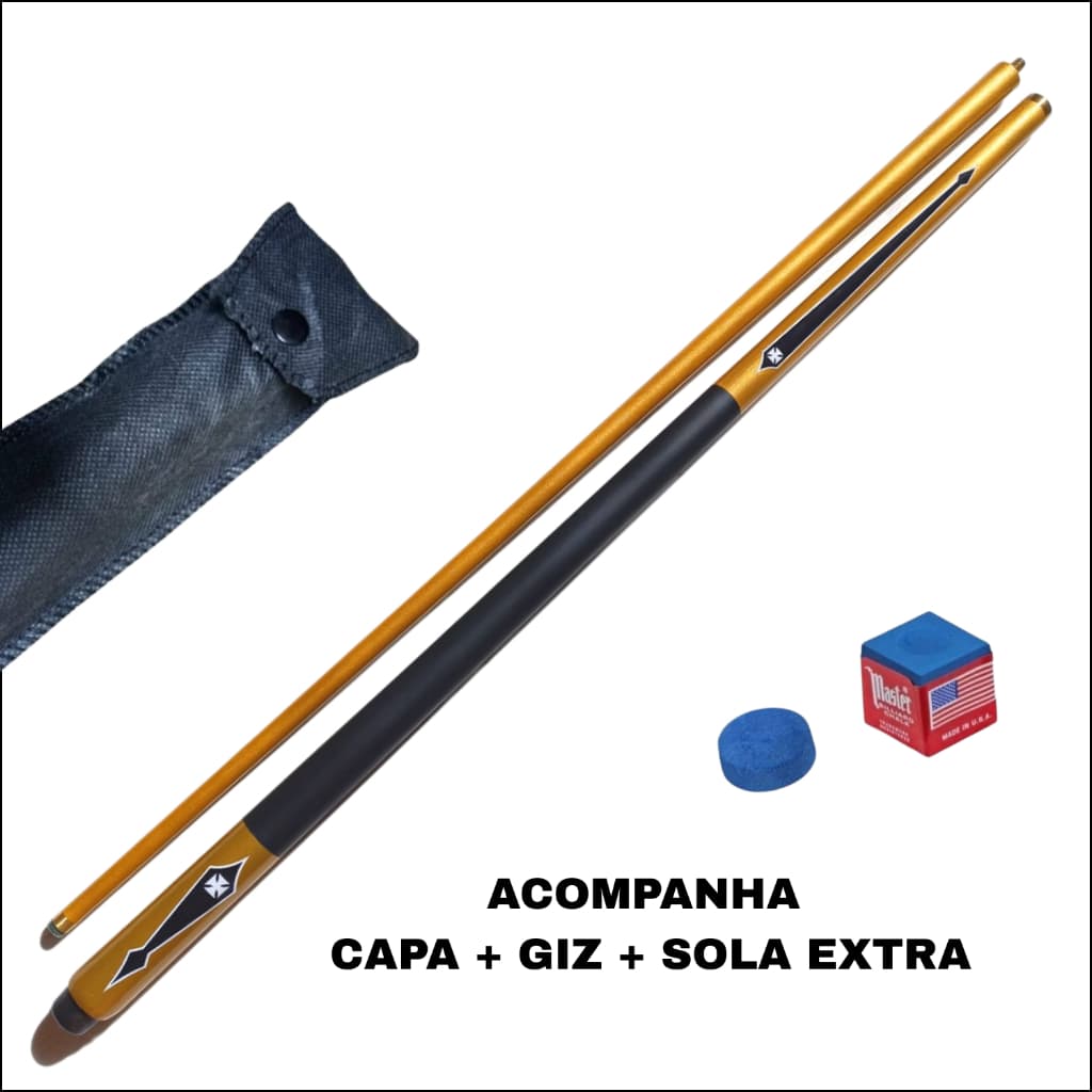 🎱 Taco de Sinuca Profissional Laqueado Bipartido