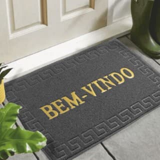 Tapete Capacho Bem Vindo 60x120cm Liso Emborrachado Para Porta Entrada