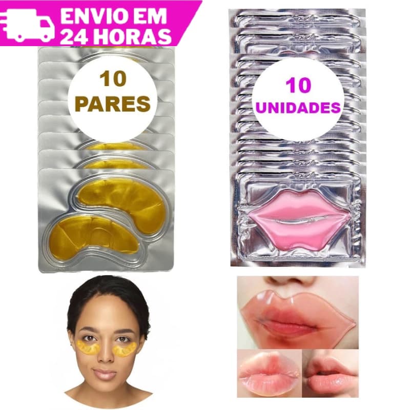 Kit 10 Hidratante Labial E 10 Pares Máscara Para Olhos
