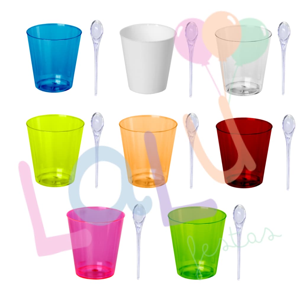 KIT 25/50/75/100 COPINHO 25 ML BRIGADEIRO ACRÍLICO + MINI COLHER