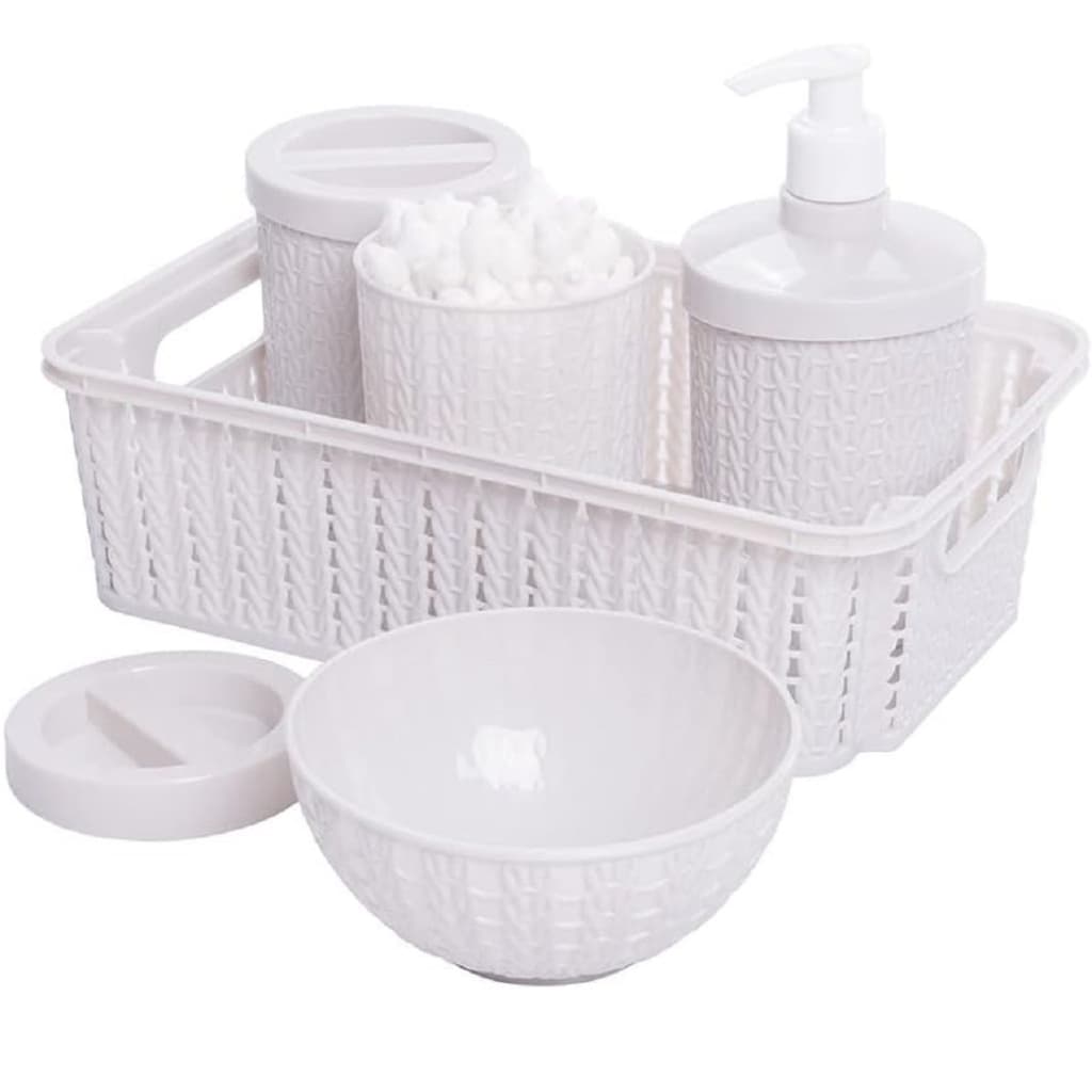 Kit Higiene Plasútil Trama 5 Peças Branco