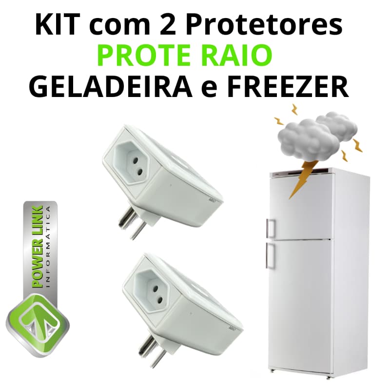 KIT 2 Protetores PROTE RAIO GELADEIRA e FREEZER 10A Contra RAIOS, PICOS, QUEDAS e DESCARGAS DE ENERGIA