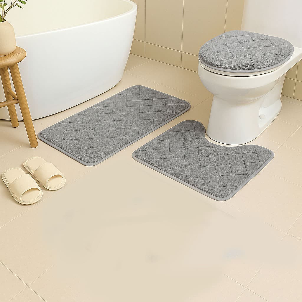 Jogo de Tapetes Banheiro 3 Peças Antiderrapante Box banheiro luxo