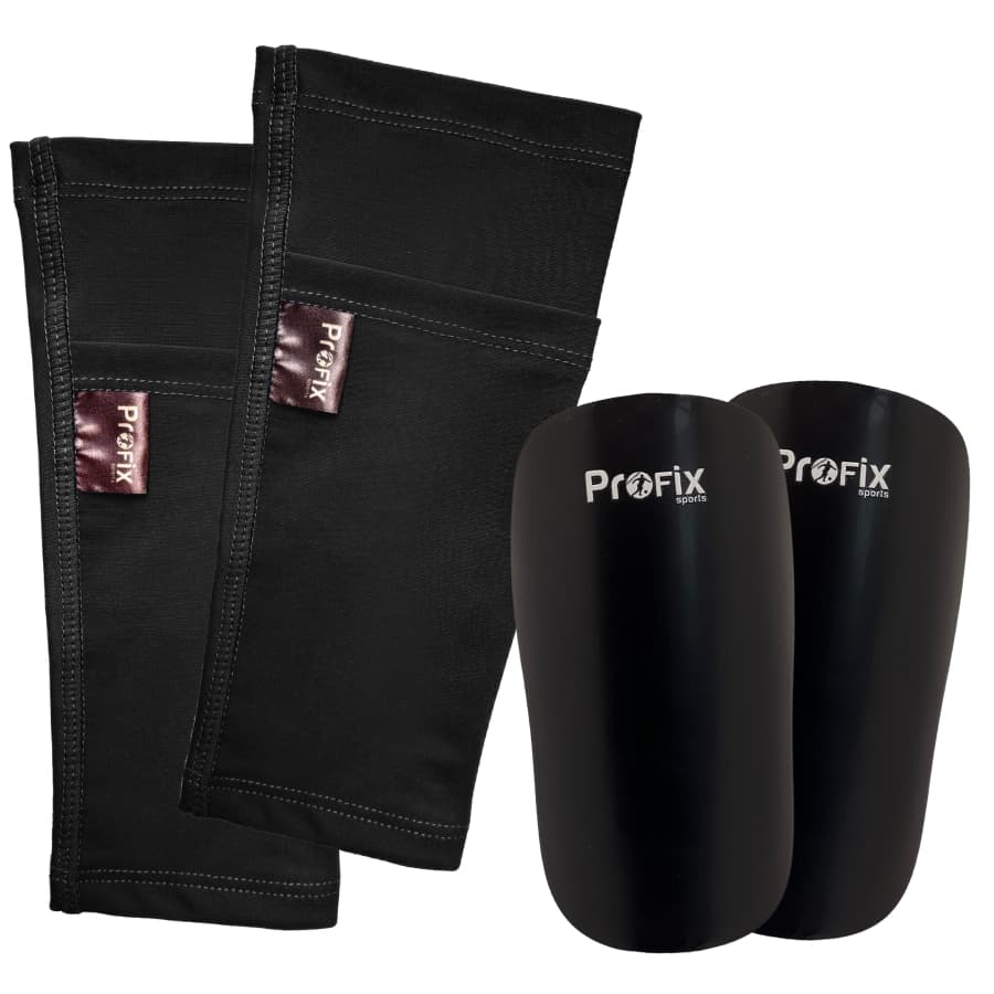 Kit Caneleira Adulto Preta e Porta Caneleira Preta Profix