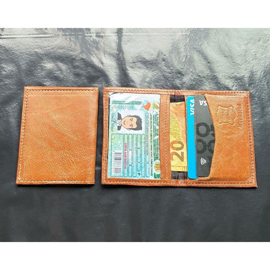 Carteira Masculina Slim Pequena Luxo Couro Legítimo