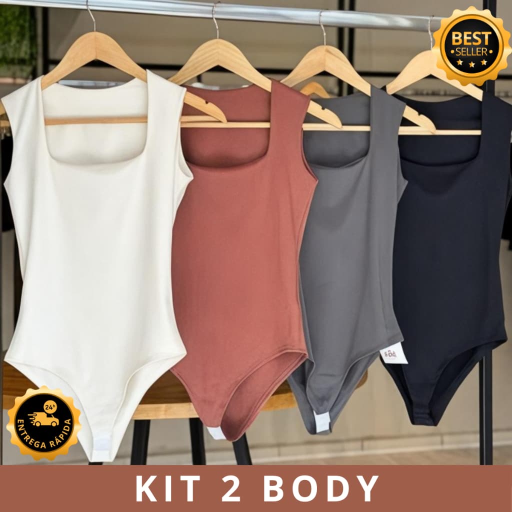 KIT 2 OU 1 UNIDADE BODY FEMININO SUPLEX REGATA FORRO DUPLO PREMIUM
