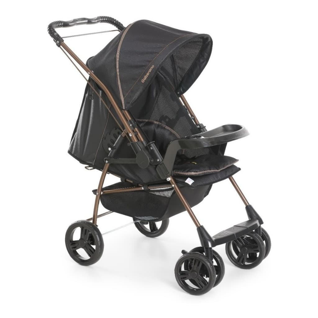 Carrinho de Bebê Galzerano Milano Oferta Passeio Reversivel Preto Cobre