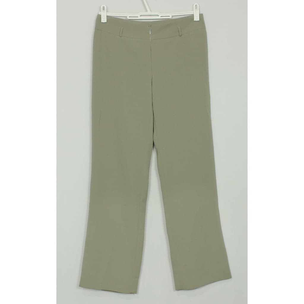 Calça social alfaiataria feminina reta bege esverdeado - Veste 36 - Ref. 3873 (brechó)