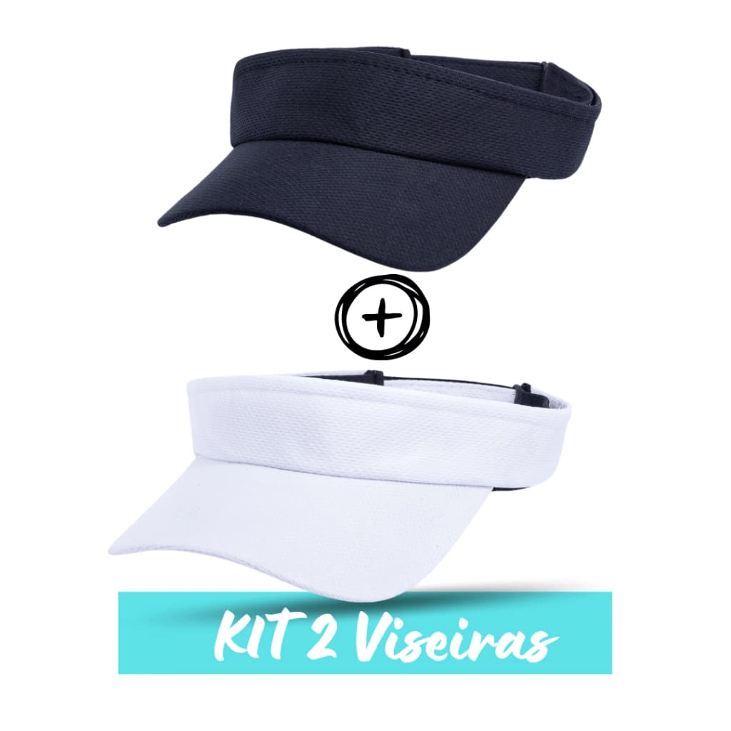 Kit 2 Boné Viseira Proteção UV Esportes Praia Corrida Ajustável