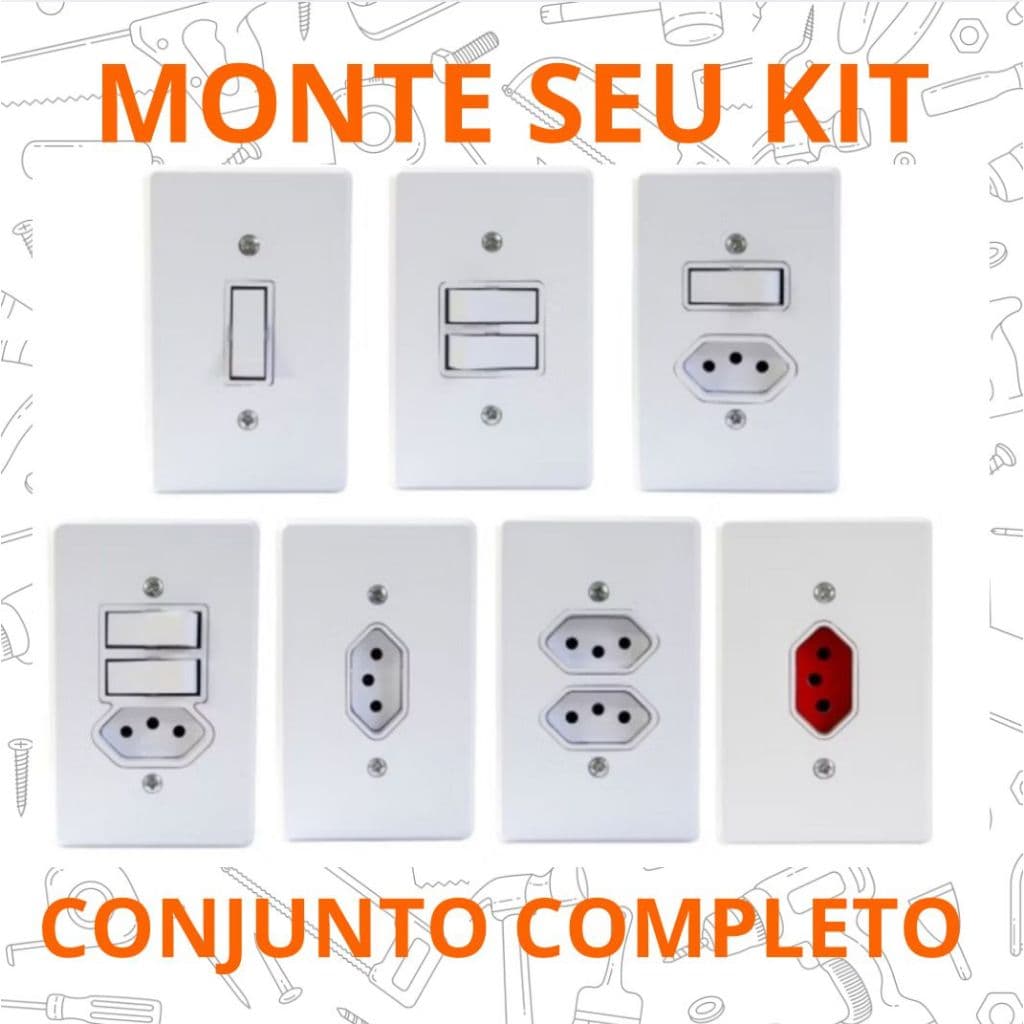 CONJUNTO POLLAR INTERRUPTOR SIMPLES PARALELO TOMADA 10A E 20A CAMPAINHA