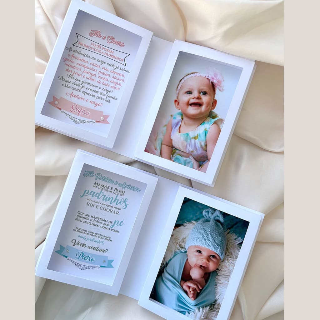 Caixa Convite Padrinhos Batismo Batizado Consagração Apresentação Lembrançinha